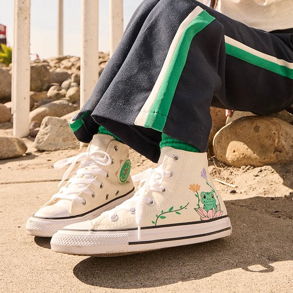 Converse Chuck Taylor All Star Frog Garden High-Top Sneaker - Little Kid - Egret