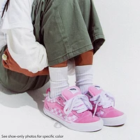 Vans Knu Skool Checkerboard Skate Shoe - Little Kid Pink / White