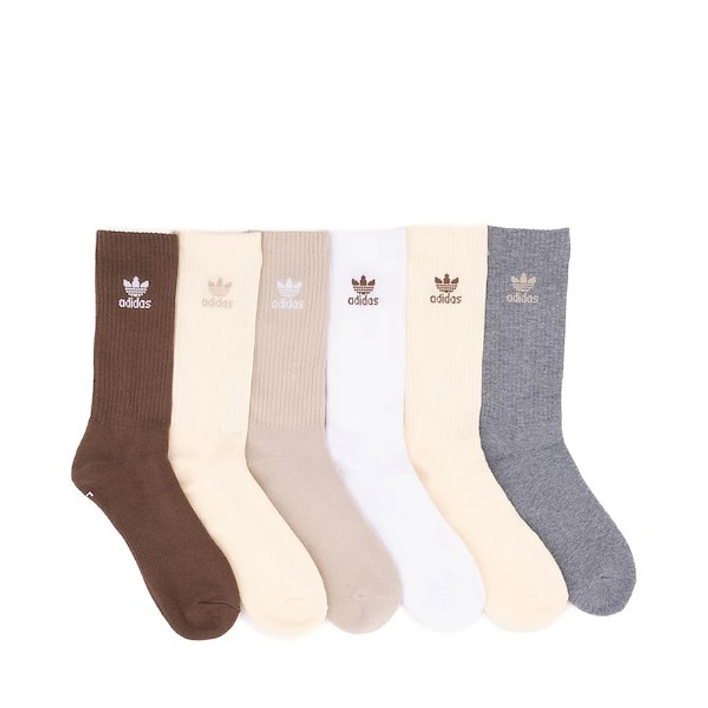 adidas Trefoil Crew Socks 6 Pack - Beige / Wonder White / Magic Earth