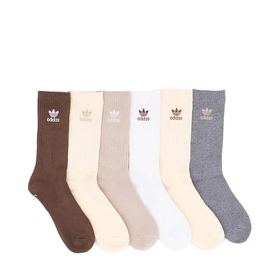 adidas Trefoil Crew Socks 6 Pack - Beige / Wonder White / Magic Earth
