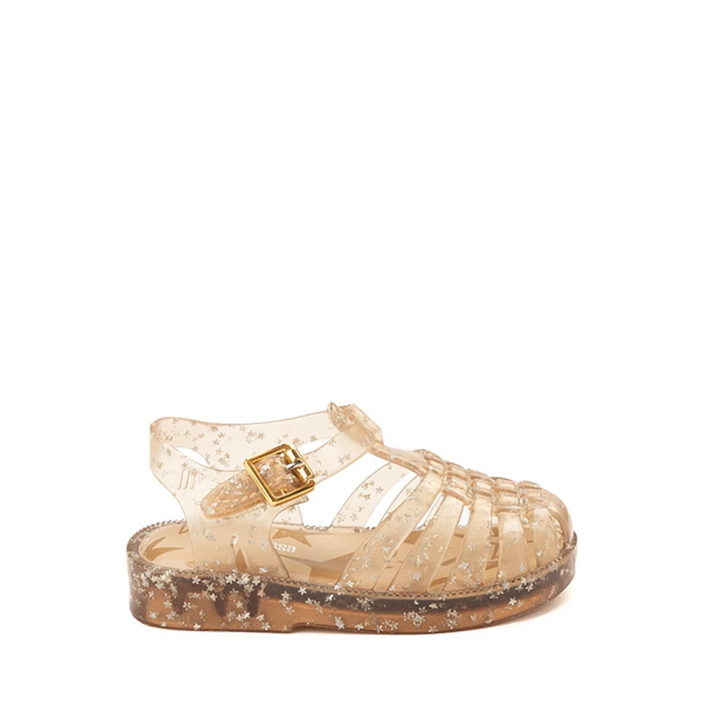 Mini Melissa Possession Shiny Elements Sandal - Toddler - Beige Glitter