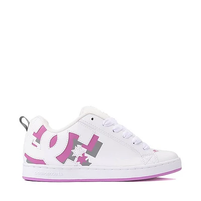 Womens DC Court Graffik 3D Skate Shoe - White / Lavender