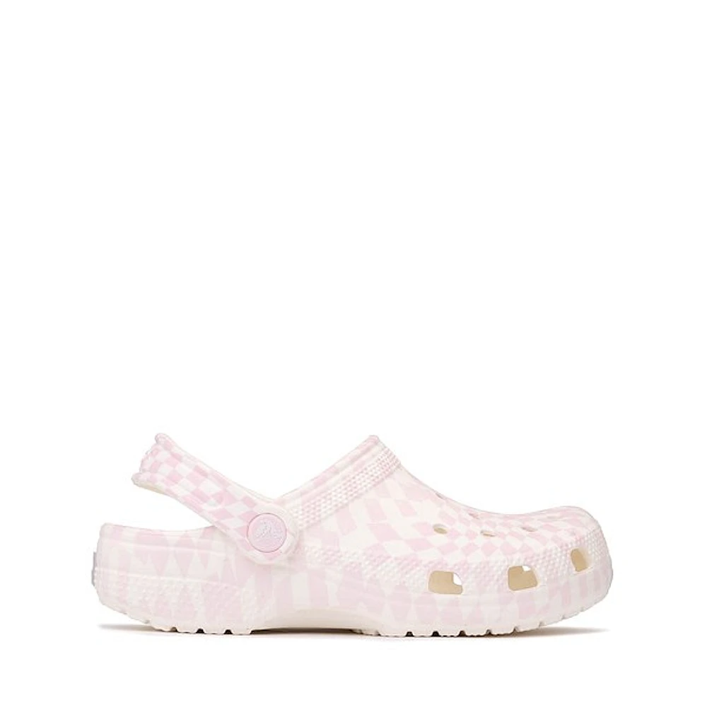 Crocs Classic Warped Checker Clog - Little Kid / Big Kid - White / Pink