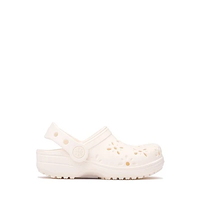 Crocs Classic Floral Cut-Out Clog - Baby / Toddler Chalk