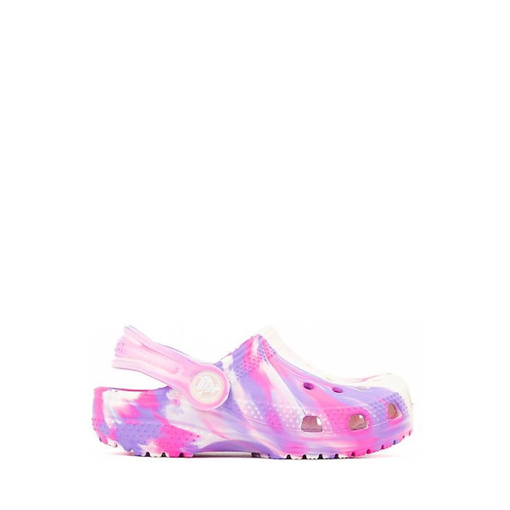 Crocs Classic Glow-In-The-Dark Clog - Baby / Toddler Marbled Pink Crush