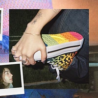 Converse Pride Chuck Taylor All Star Lift Double Stack High-Top Sneaker - Black / Rainbow Leopard