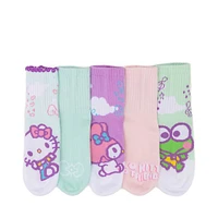 Hello Kitty® Ruffle Half Crew Socks 5 Pack - Little Kid - Multicolor