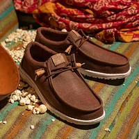 Mens HEYDUDE Wally Hemp Slip-On Casual Shoe - Chocolate