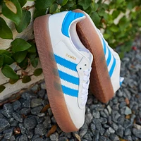 adidas Sambae Athletic Shoe - Big Kid White / Bright Blue Gold