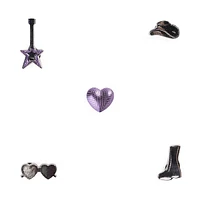 Crocs Jibbitz&trade Disco Concert Shoe Charms 5 Pack - Silver