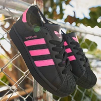 adidas Superstar II Athletic Shoe - Big Kid - Black / Lucid Pink