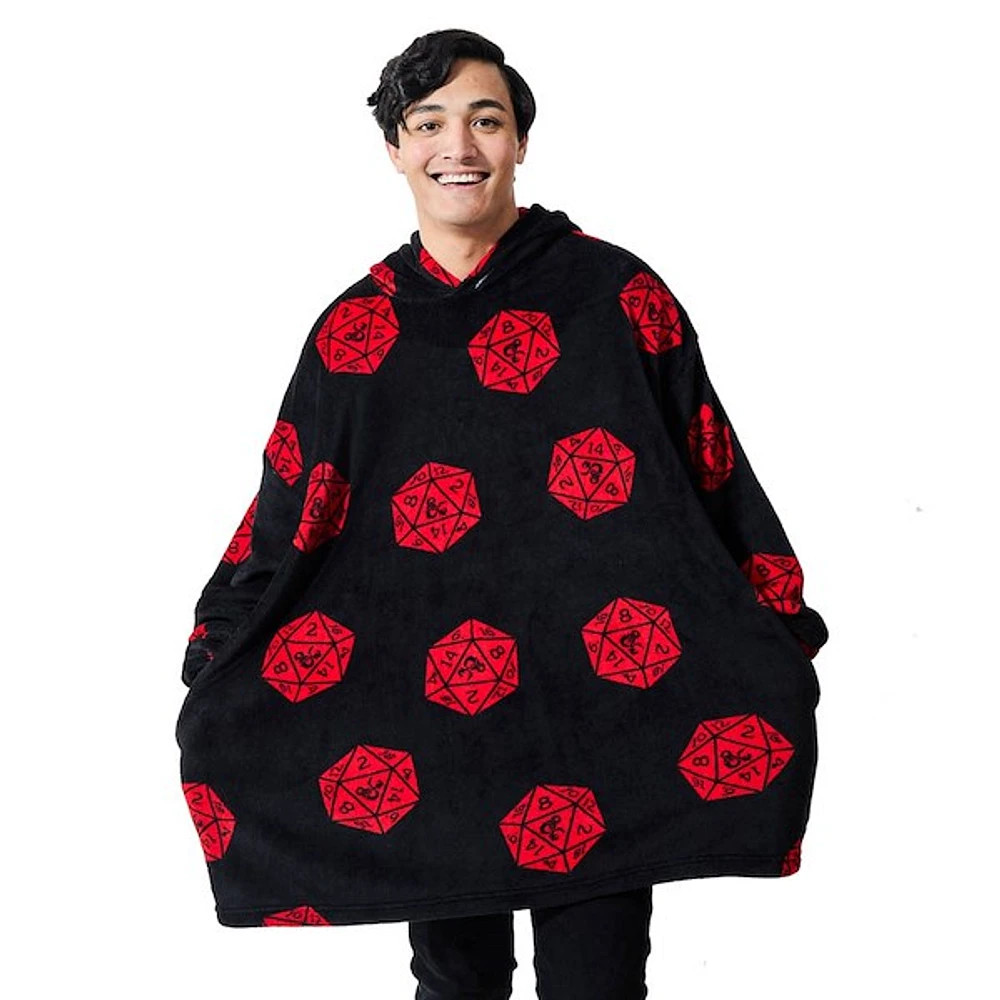 Dungeons & Dragons D20 Hooded Blanket - Black