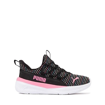 PUMA One4All 2.0 Multi Knit Slip-On Athletic Shoe - Little Kid - Black / Fast Pink