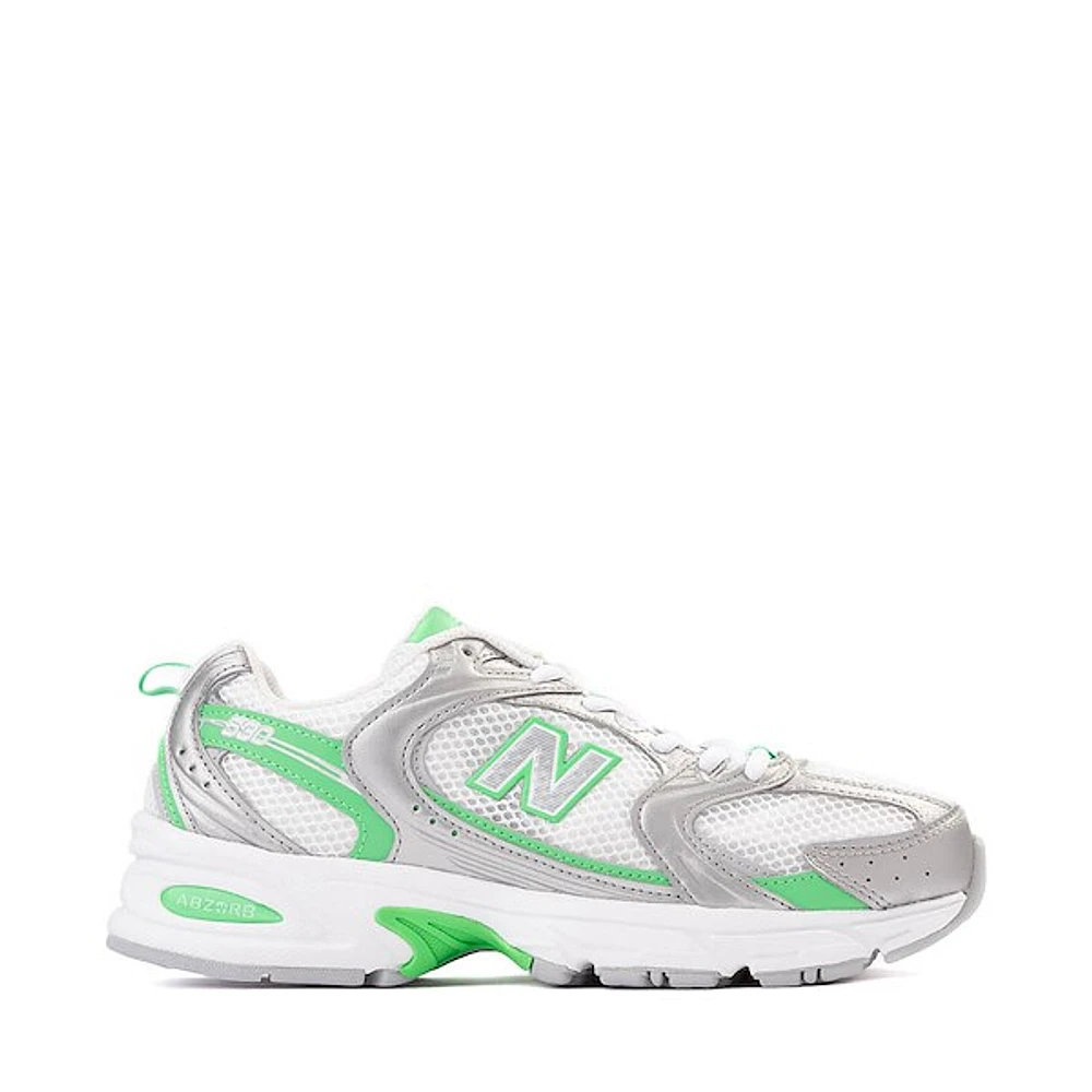 New Balance 530 Athletic Shoe - White / Silver Metallic Green Apple