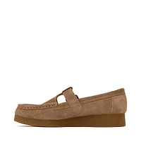 Womens Clarks Wallabee Evo T-Bar Mocassin - Dark Sand