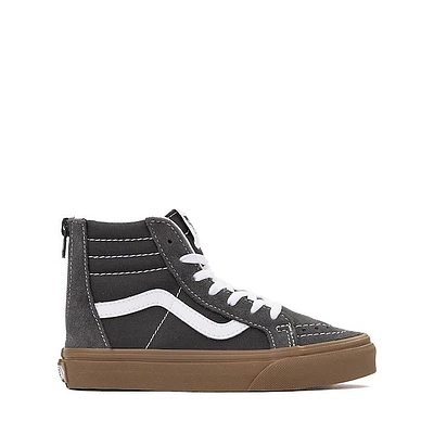 Vans Sk8-Hi Zip Skate Shoe - Little Kid Grey / Gum