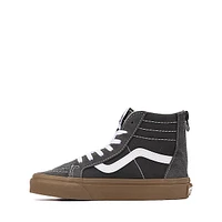 Vans Sk8-Hi Zip Skate Shoe - Little Kid Grey / Gum