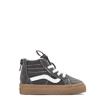 Vans Sk8-Hi Zip Skate Shoe - Baby / Toddler Grey Gum