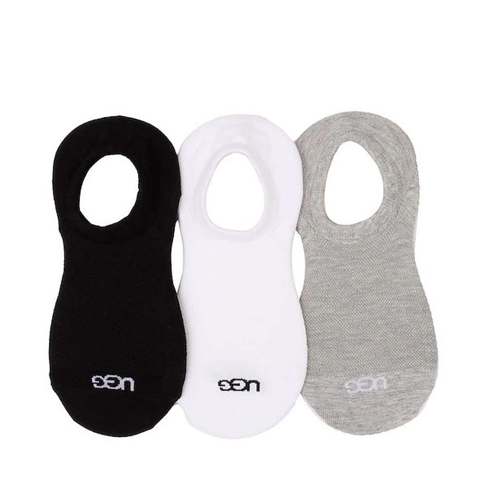 Womens UGG® Stella No Show Socks 3 Pack - White / Grey / Black