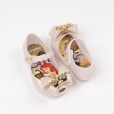 Mini Melissa + Disney Ultragirl Princess Ballet Flat - Toddler / Little Kid Metallic Beige