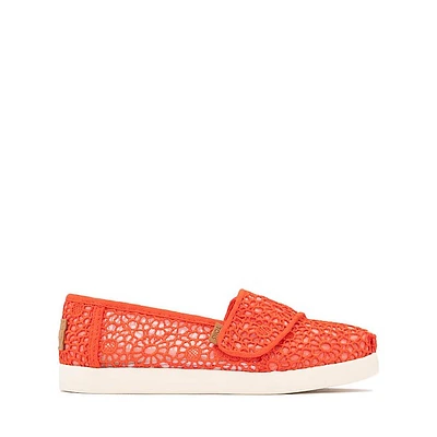 TOMS Alpargata Crochet Slip-On Casual Shoe - Little Kid / Big Kid - Flame