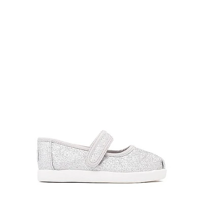 TOMS Nora Mary Jane Casual Shoe - Baby / Toddler Little Kid Silver Iridescent Glimmer