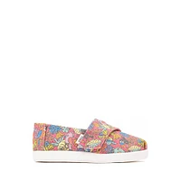 TOMS Alpargata Slip-On Casual Shoe - Baby / Toddler Little Kid Fuchsia Birds Of Paradise