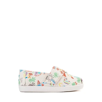 TOMS Alpargata Slip-On Casual Shoe - Baby / Toddler Little Kid Marshmallow White Sketchbook