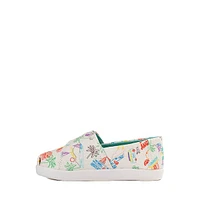 TOMS Alpargata Slip-On Casual Shoe - Baby / Toddler Little Kid Marshmallow White Sketchbook