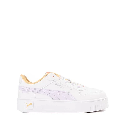 PUMA Carina Street Lacey Athletic Shoe - Little Kid / Big White Lilac Apricot