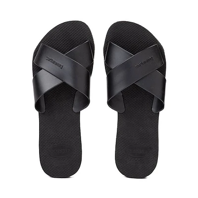 Womens Havaianas Aqua Metallic Slide Sandal - Black