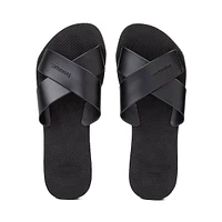 Womens Havaianas Aqua Metallic Slide Sandal - Black