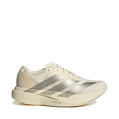 Womens adidas Adizero EVO SL Athletic Shoe - Wonder White / Cyber Metallic Warm Vanilla