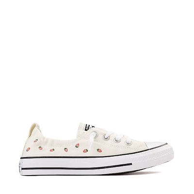 Womens Converse Chuck Taylor All Star Shoreline Slip Embroided Strawberries Sneaker - Egret / Soft Red Green