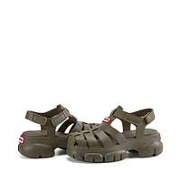 Womens Hunter Belah Close Toe Sandal - Dark Green