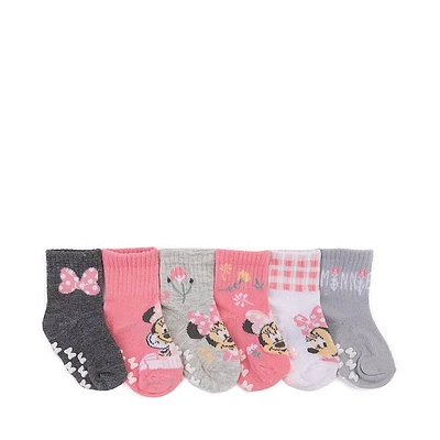 Disney Minnie Mouse Quarter Socks 6 Pack - Baby - Multicolor