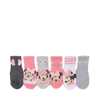 Disney Minnie Mouse Quarter Socks 6 Pack - Toddler - Multicolor