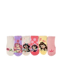Disney Princess Quarter Socks 6 Pack - Baby - Multicolor