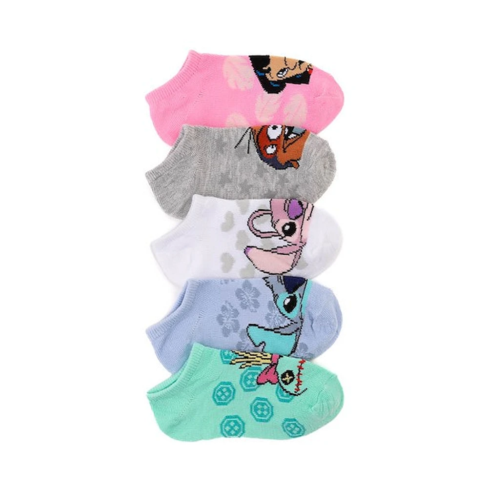 Disney Lilo & Stitch Friends Ankle Socks 5 Pack - Little Kid - Multicolor