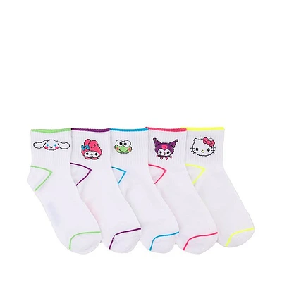 Hello Kitty® Ribbed Quarter Socks 5 Pack - Multicolor