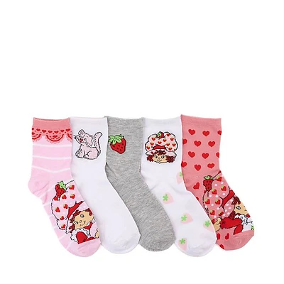 Womens Strawberry Shortcake Quarter Socks 5 Pack - Multicolor