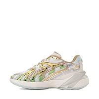 Womens PUMA Inverse Shimmer Athletic Shoe - Warm White / Archive Gold