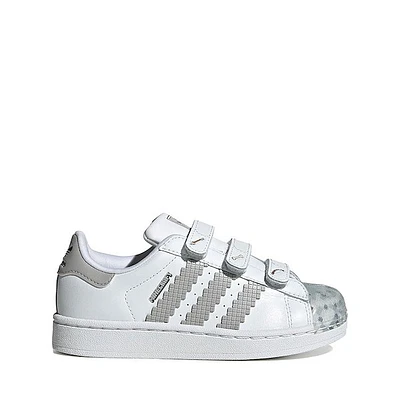 adidas x Minecraft Superstar II Comfort Closure Athletic Shoe - Little Kid White / Grey Two Core Black