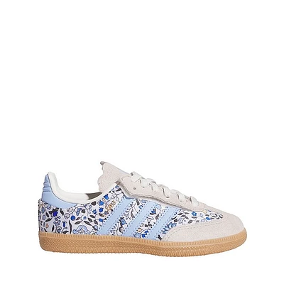 adidas x Liberty London Samba OG Comfort Closure Elastic Lace Athletic Shoe - Little Kid Multicolor / Off White Gum