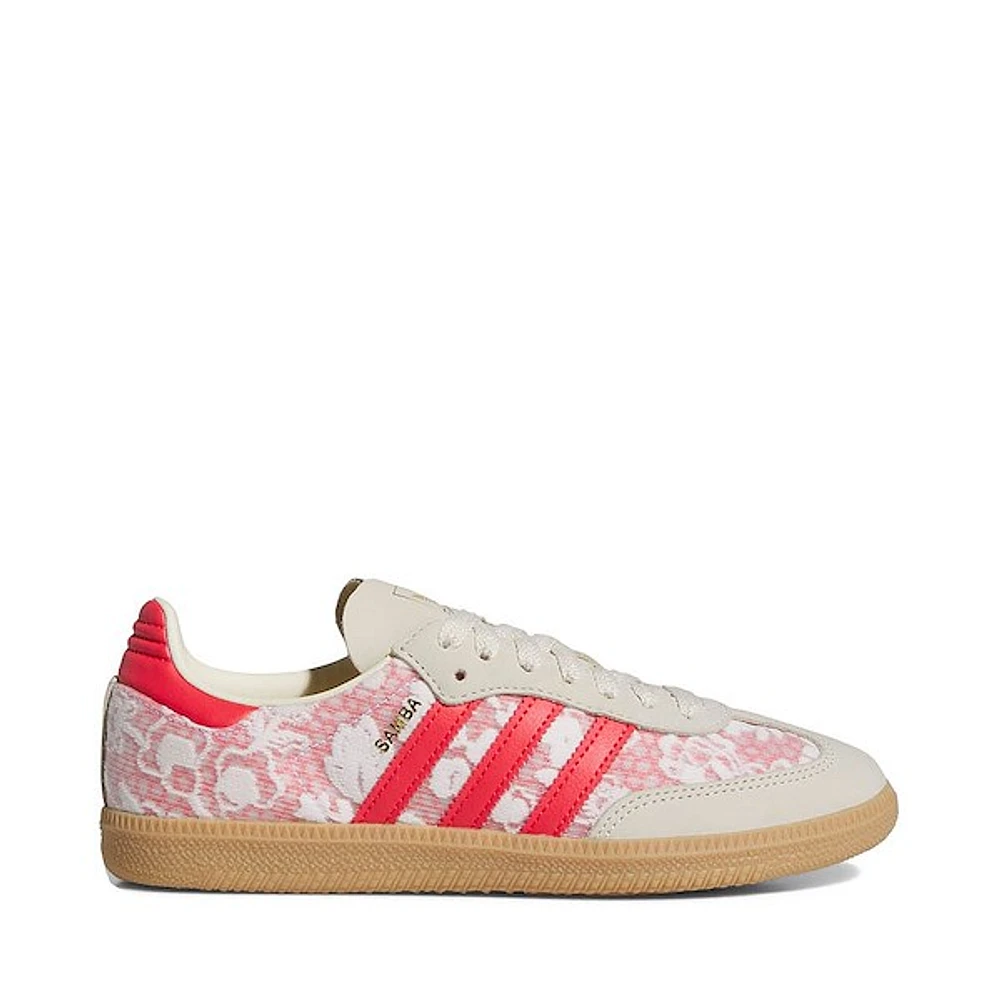 Womens adidas x Liberty London Samba OG Athletic Shoe - Cloud White / Cream Better Scarlet