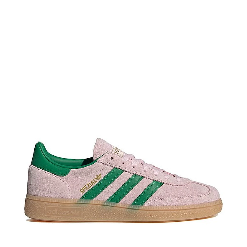 Womens adidas Handball Spezial Athletic Shoe - Clear Pink / Green Gold Metallic