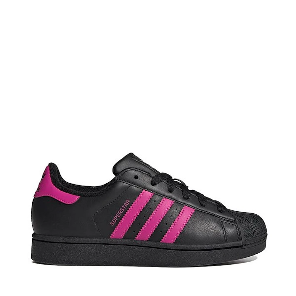 Womens adidas Superstar II Athletic Shoe - Core Black / Semi Lucid Fuchsia