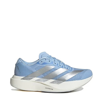 Womens adidas Adizero EVO SL Athletic Shoe - Glow Blue / Silver Metallic White
