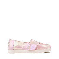 TOMS Alpargata Slip-On Casual Shoe - Little Kid / Big Pink Quartz Iridescent