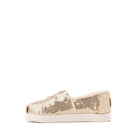 TOMS Alpargata Mini Sequin Slip-On Casual Shoe - Baby / Toddler Little Kid Champagne